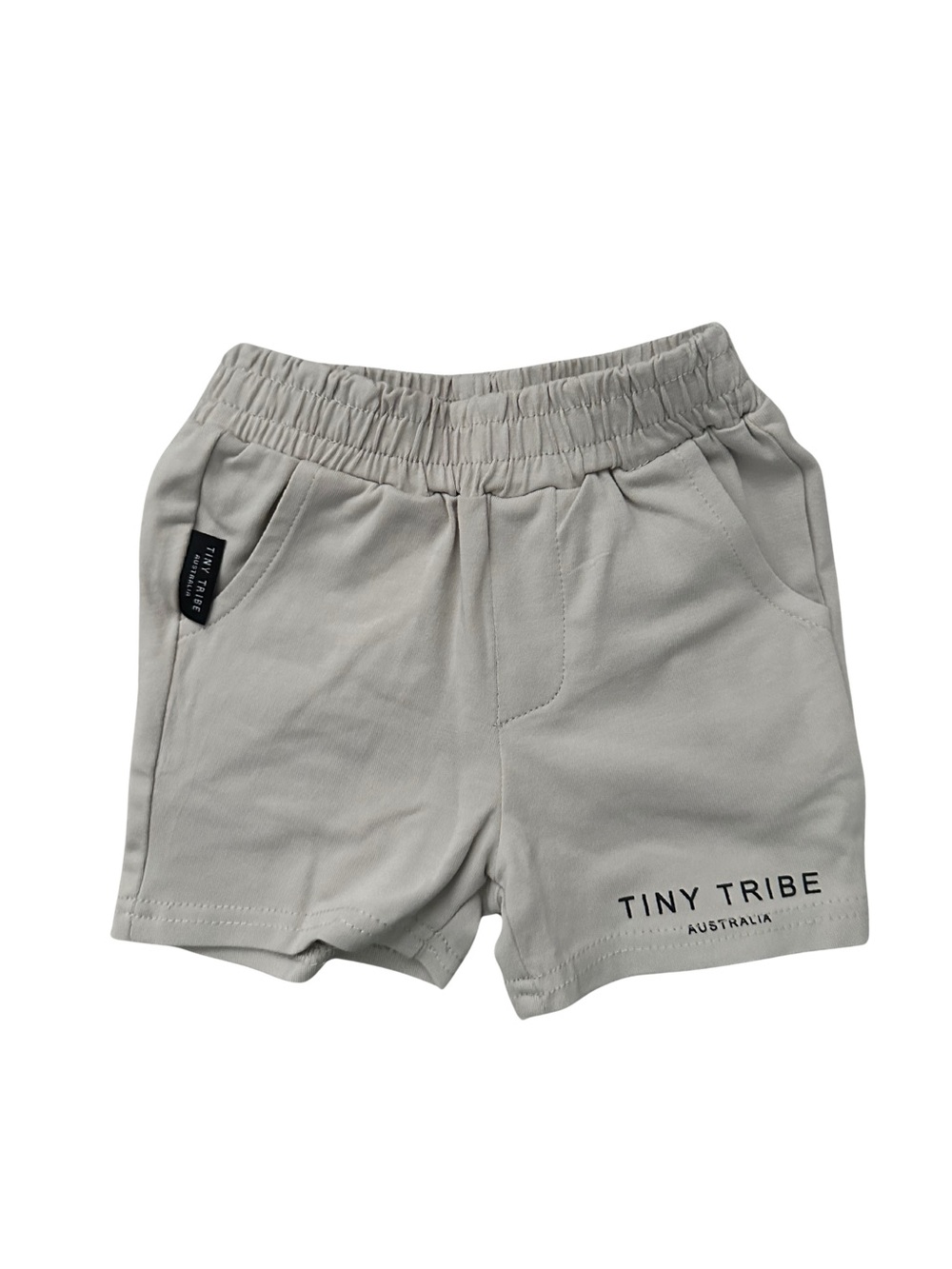 Tiny Tribe Kids' Light Gray Elastic-Waist Shorts